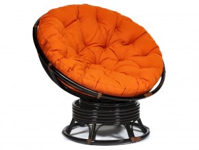 Кресло-качалка Papasan w 23/01 B с подушкой Antique brown, ткань Оранжевый в Лесном - lesnoj.магазин96.com | фото