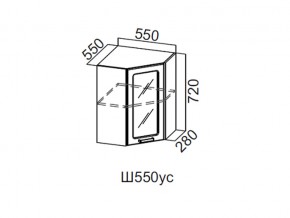 Ш550ус/720 Шкаф навесной 550/720 (угловой со стеклом) в Лесном - lesnoj.магазин96.com | фото