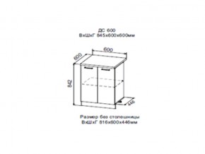 Шкаф нижний ДС600 с полкой (2 дв) в Лесном - lesnoj.магазин96.com | фото